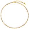 FindChic Collana da Tennis con Catena da Tennis con Diamanti da 3 Mm, Gioielli da Donna, Regolabile da 14''-16''(35cm-40cm) Catena da Tennis in Zirconio, Collana da Tennis con Zirconi Cubici