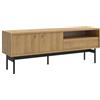 Selsey Mobile TV in piedi su gambe Armadio TV con Cassetto Mensola Due ante 154 cm Noce Naturale Olar