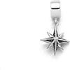 DUR Ciondolo singolo a forma di rosa bussola, da donna, in argento Sterling 925, con sabbia lavica, colore argento e nero, dimensioni: 1,25 x 1,5 cm, F329, 1,25x1,5 cm, Argento sterling, Nessuna