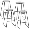 VIRSUS Sgabelli da Bar con seduta in MDF color Grigio 3875, misura 32x32x71cm, Gambe in Metallo Verniciato, Poggiapiedi, Sgabelli da Cucina, Salone, Ufficio (4)