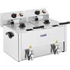 Royal Catering RCEF 13D-EGO Friggitrice Professionale Friggitrice Elettrica Doppia (2 x 13 L, 2 x 3250 W, 230 V, Termostato E.G.O., Rubinetto di scarico, Acciaio Inox)