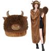 MSISILY Coperta con Maniche Donna, Coperta Indossabile Donna, Flanella Coperta Divano Highland Cow Regalo Divertente per Compleanno Natale 130 × 160 cm