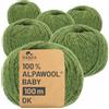 HANSA-FARM 100% lana di alpaca (bebebe) in 50+ colori (non graffiati) - Kit da 300 g (6 x 50 g) - Lana Baby alpaca per maglieria e uncinetto in 6 strati di filato di grigio medio (Heather)