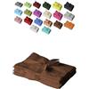 EXKLUSIV HEIMTEXTIL set di asciugamani in tessuto termico con fiocco e cuscino per sedia da giardino o sdraio, Cotone, marrone cioccolato, Gästehandtuch 4er Set 30 x 50 cm