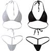 VemeFufu Costume da Bagno Donna Due Pezzi Sexy Brasiliano Bikini Slim String Tanga Completo Intimo Swimwear Da Spiaggia Micro Mini Reggiseno Triangolo + Tanga con Fiocchi Schiena Nuda Bikini Donne, Taglia