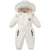 Acuryx Tuta da Neve da Bambino Inverno Tuta da Sci Pagliaccetto Fodera in Pile Ragazzo Ragazza con Cappuccio Neonato Cappotto Vestiti Cerniera Antivento Blu 2-3 Anni