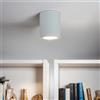 Licht-Erlebnisse Faretto da superficie in metallo bianco corridoio cucina soggiorno 9 cm rotondo E27 semplice plafoniera moderna dal design Bauhaus DOWNLIGHT
