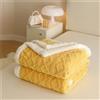Chickwin Tinta Unita Coperta Pile Sherpa, Jacquard Coperta Spessa Invernale Coperta Calda Microfibra Divano Fluffy Super Morbida per Letto Singolo Matrimoniale (200x230cm,Giallo)