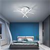 Lxysy Plafoniera a LED dimmerabile per soggiorno e camera da letto - Lampada da soffitto a risparmio energetico con telecomando dal design elegante. (bianco, 55cm)