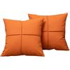 KIJING 2 federe per cuscino in finta pelle, decorazione moderna, 45 x 45 cm, per divano, sedia, letto (arancione)