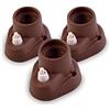AMARCORDS - 3 Plafoniere in porcellana con pulsante attacco e27 base applique con interruttore portalampade vintage colore CORTEN