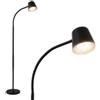 Briloner - Lampada da terra LED senza fili touch, dimmerabile, piantana, lampada da pavimento, a batteria, ricaricabile e sorgente luminosa intercambiabile, 5,5W, 500lm, altezza 126,5 cm, nero
