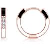 PHNIBIRD PHNIBRID Orecchini Cerchio da Donna in oro rosa con zirconi e smalto regalo per donna 16 mm per Regalo San Valentino Donna Regalo di Compleanno