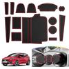 SKTU Compatibile per Ford Fiesta MK8 2017-2023 2024, Tappetini in Gomma per Console Centrale, Porta Bicchieri, Scanalatura Porta per Ford Fiesta Accessori (Rosso)