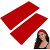 WESTEND CHOICE Fasce per capelli larghe 9 cm, confezione da 2, morbide, in tinta unita, elastiche, unisex, per donne e uomini, palestra, yoga, colore: rosso