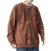 New front Felpa Girocollo Uomo Felpe Senza Cappuccio da Uomo Felpa Leggera Felpa Essentials Uomo Manica Lunga Sciolto Studente alla Moda Lettera Marrone 6XL