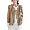 KIMCCI Blazer, giacca blazer da donna, in velluto di velluto a coste, a nove punti, per primavera, autunno, cardigan, senza colletto, per donna