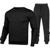 NaLatia Tuta da uomo, felpa e pantaloni da jogging, girocollo, in tinta unita, con cappuccio, da uomo, per il tempo libero, Activewear
