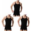 Saggio Cagi Canotta Spalla Stretta 1113 in Filo di Scozia Set 1 o 3 Pezzi da Taglia 4 a 7 con Tessitura a Costine Elasticizzato Uomo NERO3PZ 6