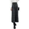 chouyatou Pantaloni da donna invernali a vita alta a gamba larga scozzese misto lana Palazzo Capri pantaloni culottes con tasche, Plaid, XX-Large