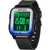 Forrader Orologio digitale quadrato, orologio militare da uomo, impermeabile fino a 5 atm, orologio sportivo per attività all'aria aperta, con luce/sveglia/data/doppio orario/conto alla rovescia,
