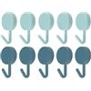 QUARKZMAN Asciugamano Ganci 10pz Acciaio Inox Muro Ganci/Adesivo Ganci Robe Ganci Decorative per Cucina Porta Armadio Bagno Atri Corridoi e Camere Letto (Chiaro Blu e Blu)