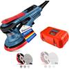FANZTOOL Levigatrice Rotorbitale Senza Spazzole, con Platorello da 125/150mm, Corsa di Levigatura da 5mm, 7 Velocità fino a 10.000 Giri/min, FRENO DEL PLATORELLO, 18 Reti Abrasive, Valigetta