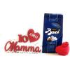 NARAMAKI Baci Perugina Regalo Festa della Mamma 2025 - Cuore Luminoso 6cm +Baci Perugina 125gr + Decorazione Legno Amo Mamma 18cm - (Cuore Mamma)