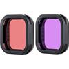 YALLSAME Filtro subacqueo per GoPro Hero 12, 11, 10, 9, nero rosso e magenta, ideale per immersioni, snorkeling e scatti subacquei, set da 2 filtri per obiettivi