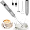 Philorn Montalatte Elettrico Portatile a Doppia Frusta, Milk Frother Ricaricabile Usb a 3 Velocità, Frullino Manuale Per Latte/Cappuccino/Caffè