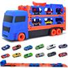 Donaky Camion Giocattolo per Bambini Design Pieghevole a 3 Strati con 12 Auto da Corsa Bisarca Giocattolo Camion Macchinine per Bambini di 3 4 5 6 Anni, Blu