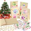 Meleager Calendario Avvento da Riempire, Sacchetti Calendario Avvento, 25 Bustine Regalo Natale con Adesivi Digitali, Calendario Avvento Fai da Te, Sacchettini Caramelle Bambini