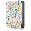 MoKo Custodia Compatibile con 6 Pollici Nuovo Kindle 11a Generazione 2024/2022, Cover Leggera con Auto Sveglia/Sonno per e-Reader, Fiori
