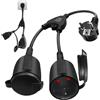 Sporgo Cavo di Prolunga Con 2 Prese Schuko, Contatto di Protezione Esterno, IP20 Impermeabile, Doppio Connettore per Presa Elettrica, Ufficio e Casa, 1,5 mm²