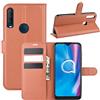 HualuBro Cover per Alcatel 1S/3L/1V 2020 - Flip Cover a Libro in PU Pelle Antiurto Portafoglio Custodia (Marrone)