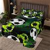 Loussiesd Graffiti Football Copriletto trapuntato Sport Coverlet Set per Bambini Ragazzi Calcio Palla Giochi All'aperto Trapuntato Copriletto Verde Nero Trapuntato Copriletto240x220cm
