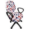 ABAKUHAUS Londra Fodera per Sedia da Ufficio, Regno Unito Paese, Fodera Protettiva in Tessuto Decorativo Elasticizzato, Royal Blue Rosso Bianco