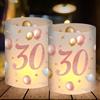 Luckeey 12 Portacandele per Tavolo, Decorazione per il 30° Compleanno delle Donne, Decorazione per Tavolo in Oro Rosa, Regalo per il 30° Compleanno della Donna, Adatto per Candele o Luci