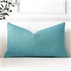 Artscope 1 Pezzi Federe per Cuscini in Finto Lino Minimalista Copricuscini Decorativo per Domestica Soggiorno Camera da Letto Divano 40x60cm, Blu Verde