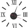 OTOTEC Orologio da parete adesivo con numeri romani Orologio da parete moderno a specchio 3D Orologio da parete grande senza cornice Decorazione da parete in acrilico per soggiorno in ufficio Nero
