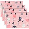 UieaMsio Tovagliette Lavabili Halloween Rosa,Tovagliette Colazione Halloween Rosa,Tovagliette Sottobicchieri Halloween Rosa,Antiscivolo Halloween Tovagliette Rosa,Decorazione Tavola per Halloween