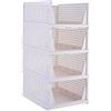PAIDE P Organizzatore per Armadio Impilabile. Confezione da 4 Scatole Porta Abiti. Cassetti Pieghevoli in Plastica. Le Scatole Organizer Risparmiano Spazio. (L (44x34x18,5))