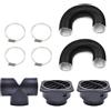 Aim Tools 75mm Riscaldatore Diesel Tubo Presa d'Aria Condotto T Ramo Uscita Aria Calda Connettore di Sfiato Kit di Clip per Tubi Flessibili