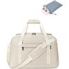 ECOHUB Bagaglio a Mano 45x36x20 Easyjet, 30L Borsone da Viaggio Donna con Tasca per Umido e Scomparto per Scarpe, Borsa da Viaggio con Tasca per Laptop da 14'', Pieghevole Borsone Palestra Uomo，Beige