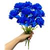 Rikyo Mazzi di fiori artificiali da 27,9 cm, con 10 garofani, resistenti ai raggi UV, non sbiadiscono, mini petali di seta di garofano, piante finte, per oggetti di scena fotografici, decorazioni per la