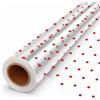 volila Carta Trasparente per Confezioni - (40cm x 30m) Papel Celofán de Lunares Rojos - Rotolo Carta Regalo Cellophane per Imballaggio di Natale, Cesti Regalo, Composizioni Floreali e Cottura