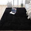 Treer-shop Shaggy Tappeto a Pelo Lungo, Treer Caldo Tappeto Peloso Soggiorno Antiscivolo Rettangolo Tappetini Spesso per Home Decor Camera da Letto Divano Comodino (Nero,80 * 160cm)