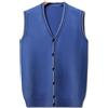 Bollrllr Gilet Da Uomo In Lana Lavorata A Maglia Cardigan Senza Maniche Maglione Bottoni Scollo A V Solido Gilet Basic Casual Red 3XL(87-95kg)