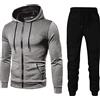 Generico Tuta Uomo Completa Felpa Con Cappuccio Due Pezzi Felpa e Pantalone Set Tracksuit Tute da Ginnastica Felpa Con Zip e Cappuccio Suit Felpata Invernale Tuta Abbigliamento Sportiva Tuta Completa e