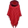NLAND Poncho Donna Inverno Frange Mantella Coprispalle Elegante da Cerimonia con Collare Scialle Caldo Maglione Cappotto Morbida e Versatile,Rosa